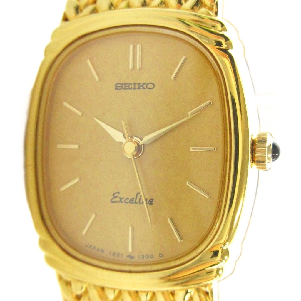 OMEGA - 【中古】セイコー SEIKO ジャンク品 エクセリーヌ 1221-5890 腕時計 ウォッチ クォーツ ロゴ ゴールド色 ■GY11 /MQ レディース 【ベクトル 古着】 260425