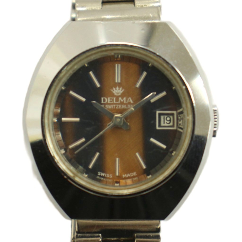 C, L, R, W - 【中古】DELMA デルマ 921897 腕時計 ウォッチ 自動巻き カレンダー付き シルバー色 ■GY11 /MQ レディース 【ベクトル 古着】 260323