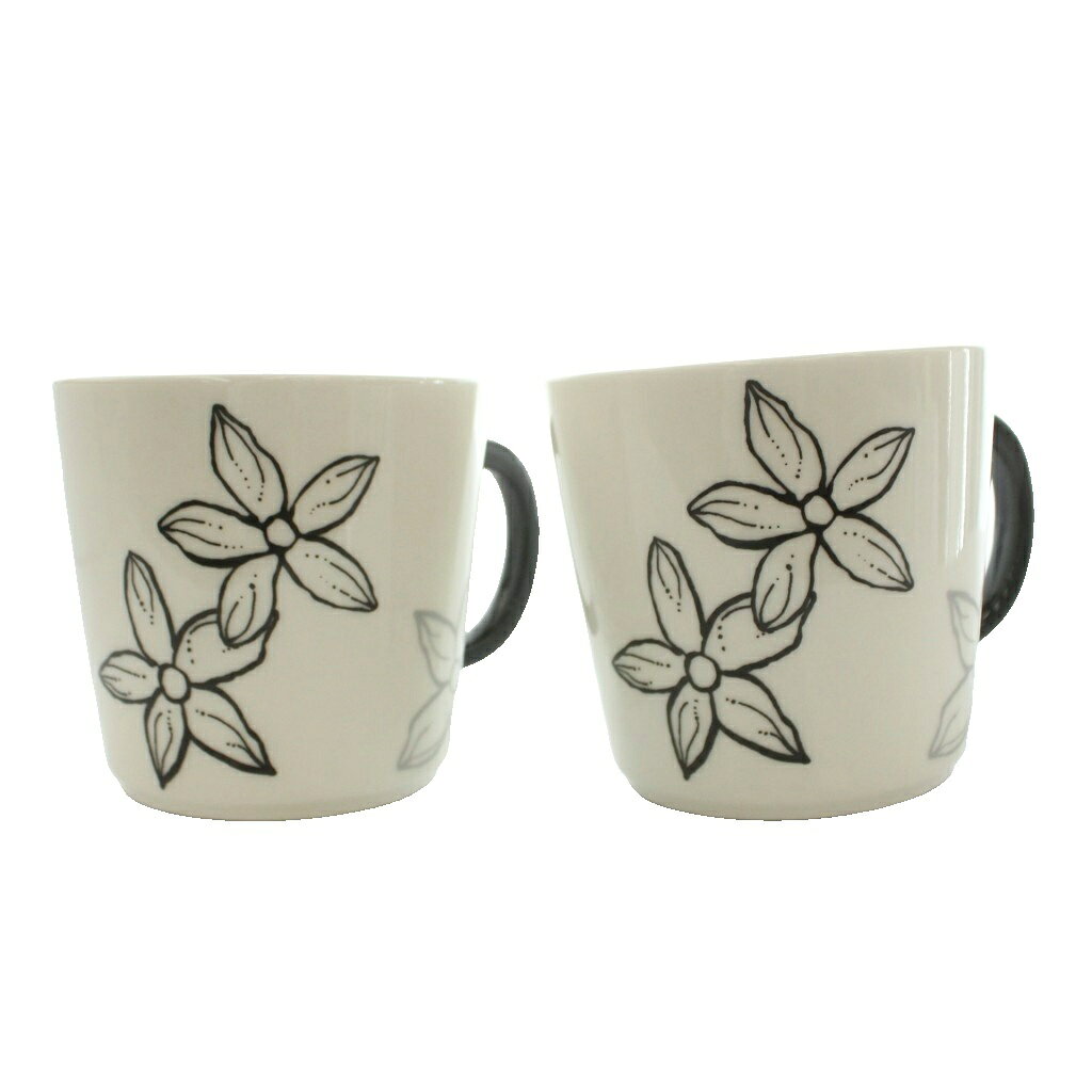【中古】ジバンシィ GIVENCHY デイジー マグカップ 食器 花柄 2個セット 白 ホワイト 黒 ブラック /SS ■OS ■GY18 その他 【ベクトル 古着】 260714