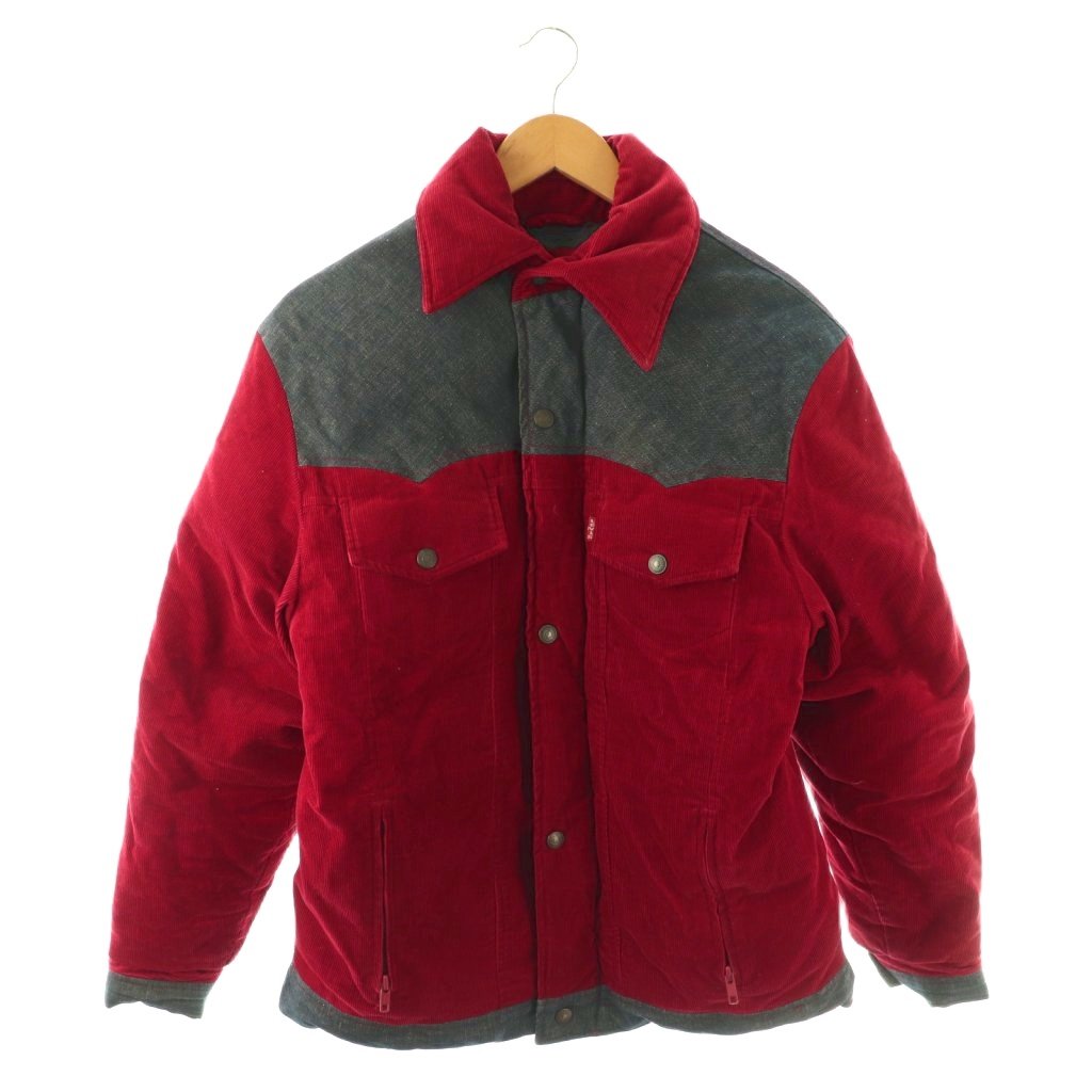 【中古】リーバイス レッドタブ Levi's RED TAB J36 024848 ダウンジャケット コーデュロイ 切替 ウエスタンヨーク ジップアップ L レッド /HK メンズ 【ベクトル 古着】 260324