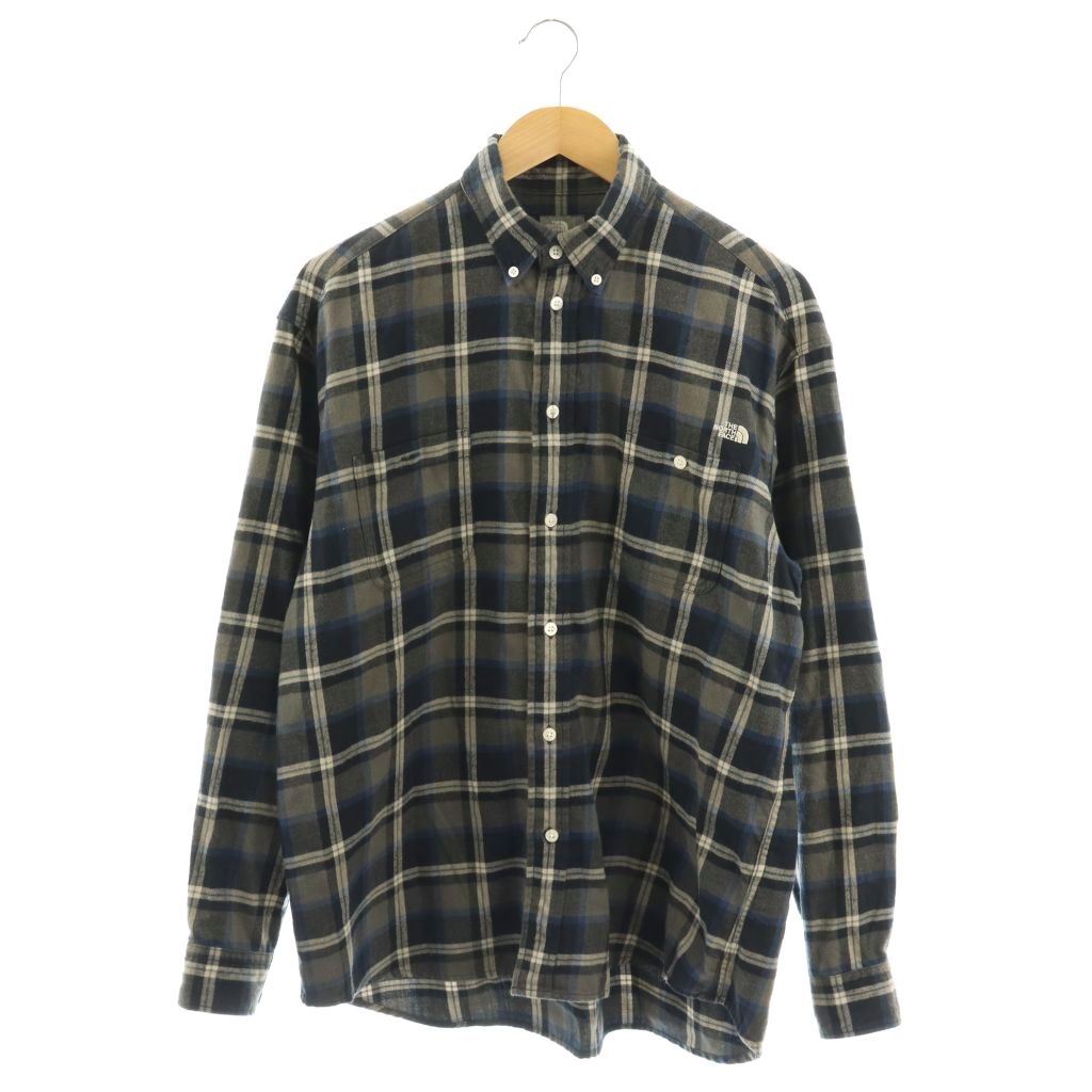 ザノースフェイス THE NORTH FACE 25FW フロストフォージ フランネル Frostforge Flannel L/S Shirt シャツ M グリーン グレー チェック柄 ボタンダウンカラー 長袖 NR62431 /OK ■OS メンズ20260326 ベクトルプレミアム店