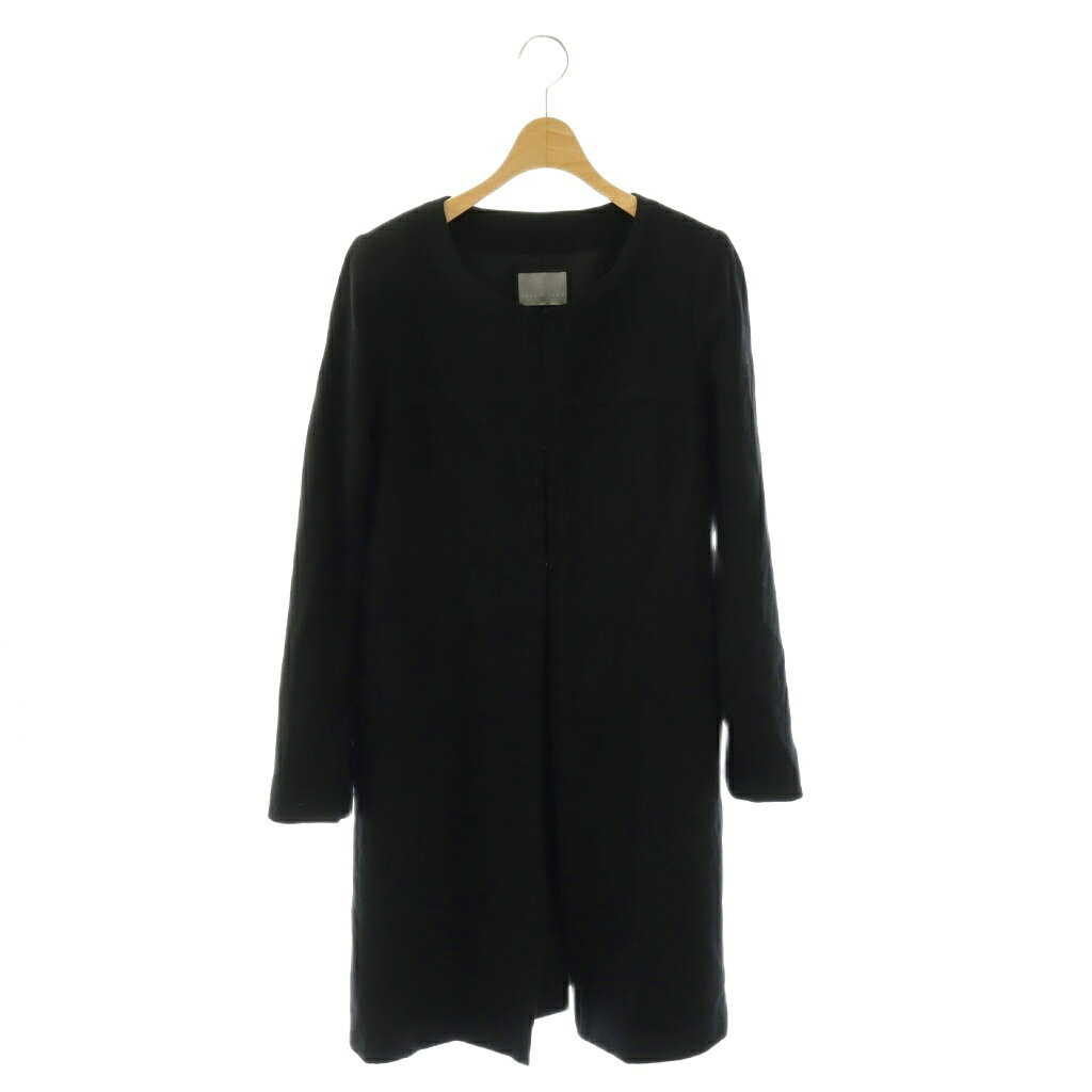 セオリーリュクス theory luxe CASH WOOL ORIGINAL コート カシミヤ ノーカラー 40 ブラック /DO ■GY12 レディース  260326