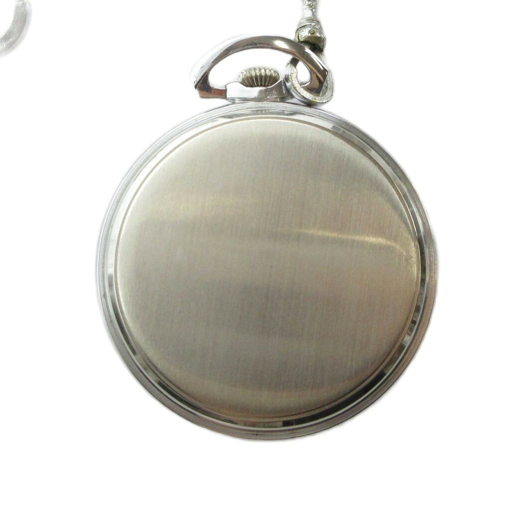 ブランド古着ベクトルプレミアム店の【中古】レオニダス Leonidas ジャンク品 CHRONOMETER クロノメーター 懐中時計 ヴィンテージ ウォッチ クォーツ 白文字盤 スモセコ スモールセコンド シルバー色 ■GY11 /MQ その他 【ベクトル 古着】 260507｜アングル2