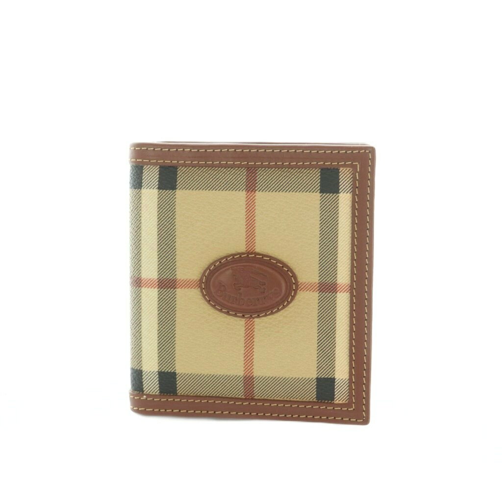 【中古】バーバリーズ Burberrys 名刺入れ カードケース PVC レザー チェック柄 茶 ベージュ /MI ■GY18 レディース 【ベクトル 古着】 260406