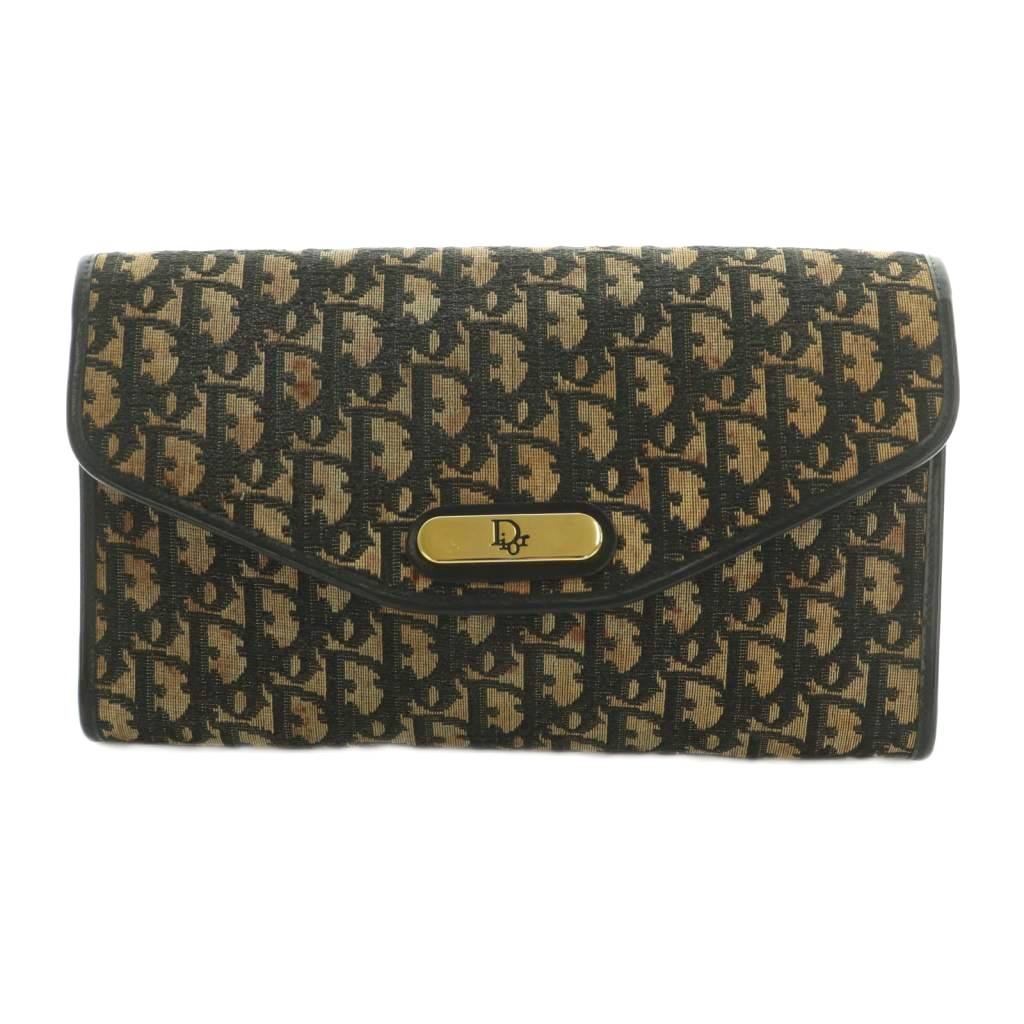 【中古】クリスチャンディオール Christian Dior クラッチバッグ パーティバッグ トロッター柄 ベージュ 黒 /MI ■GY18 レディース 【ベクトル 古着】 260407