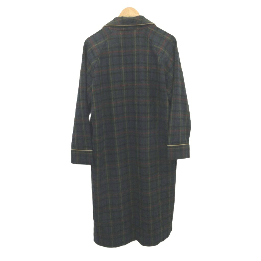 ブランド古着ベクトルプレミアム店の【中古】ダックス DAKS ガウン パジャマ ウール M 緑 グリーン チェック柄 ショールカラー 長袖 /YU ■GY99 メンズ 【ベクトル 古着】 260416｜アングル2