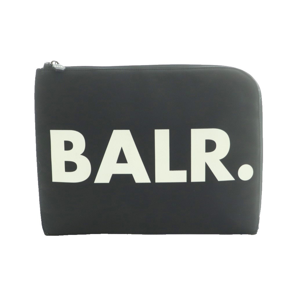 【中古】ボーラー BALR. セカンドバッグ L字ファスナー ロゴプリント 黒 白 /MI ■GY03 メンズ 【ベクトル 古着】 260413