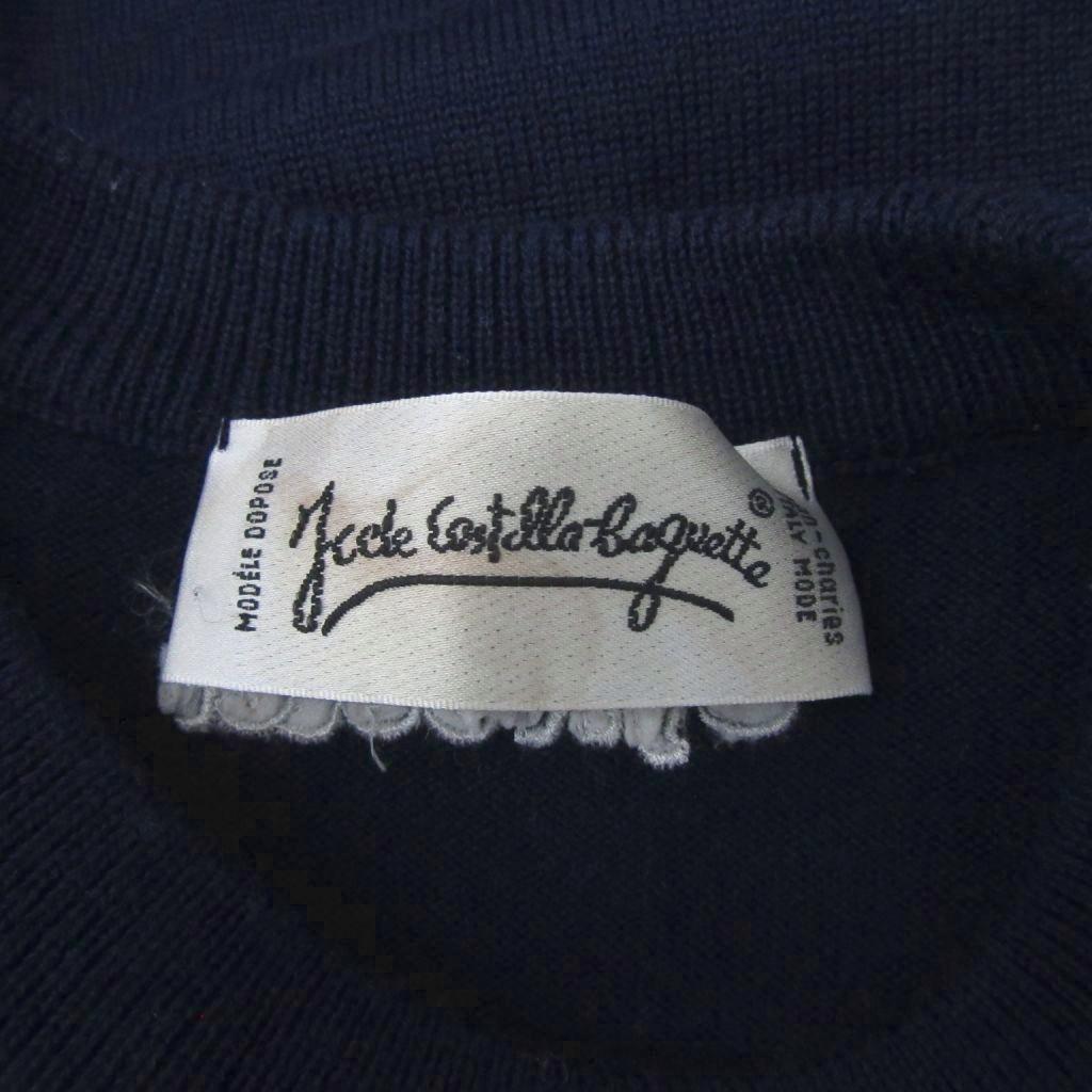 【中古】カステルバジャック CASTELBAJAC ニット セーター 紺 ネイビー 長袖 クルーネック ダフィー・ダック /YS14 ■GY99 メンズ 【ベクトル 古着】 260507 3
