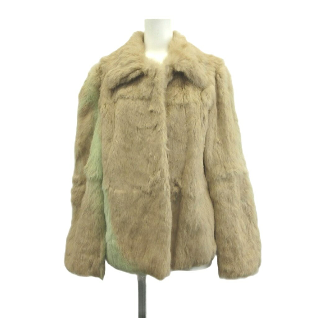 Other Jackets Jumpers - 【中古】ゾロヌーズ Zorronuez ファーコート ラビットファー 毛皮 13AR ミルクティーベージュ キャメルベージュ 無地 襟付き 長袖 /KV ■GY99 レディース 【ベクトル 古着】 260416