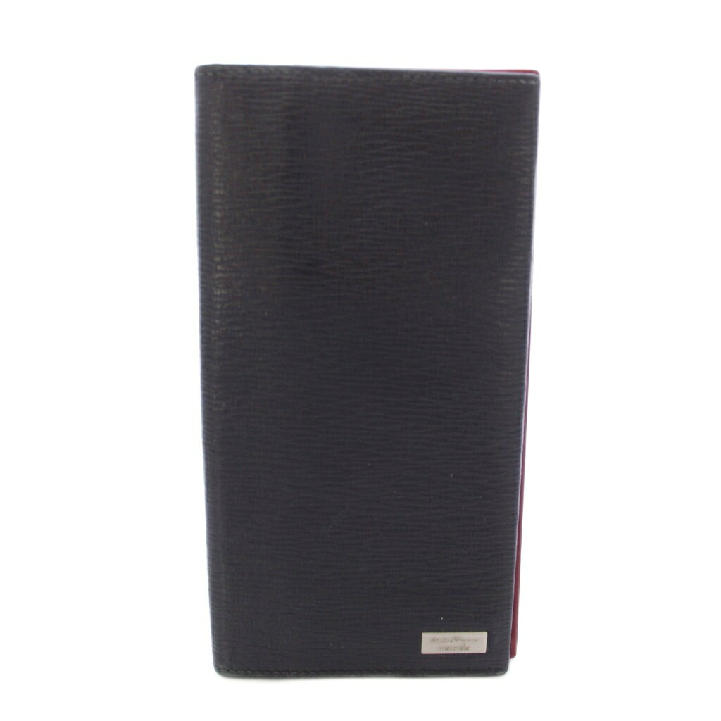 【中古】サルヴァトーレフェラガモ Salvatore Ferragamo 長財布 二つ折り財布 レザー 黒 ブラック /TK ■OH ■GY18 メンズ 【ベクトル 古着】 260420