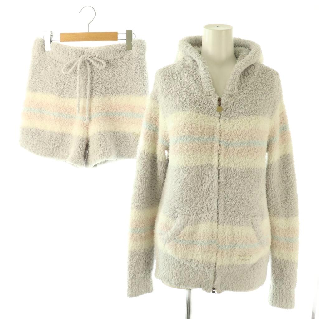 【中古】ジェラートピケ gelato pique セットアップ パーカー ジップアップ ショートパンツ ルームウェア F パープル /HK ■GY06 レディース 【ベクトル 古着】 260423