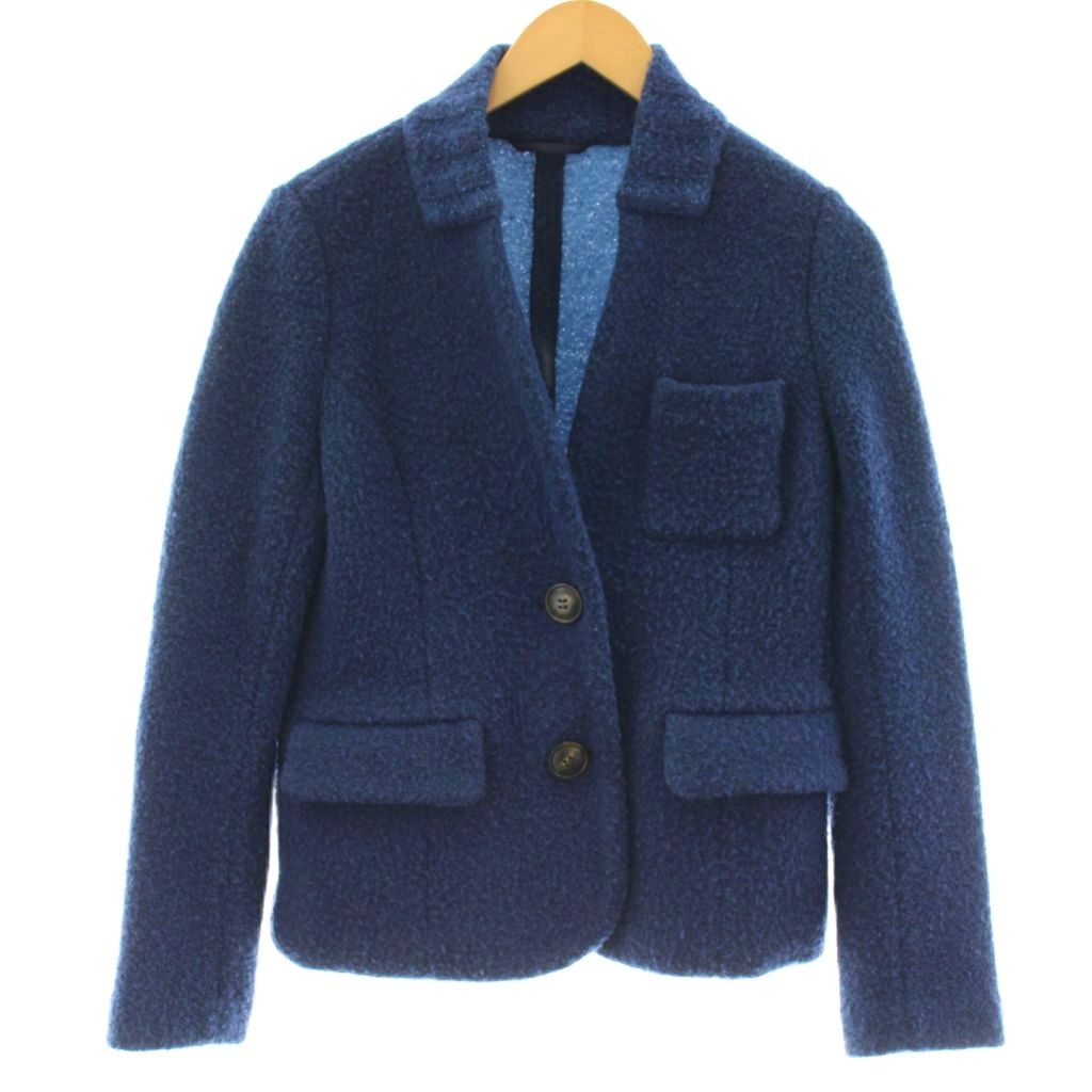 乐天商城 - 【中古】マッキントッシュ ロンドン MACKINTOSH LONDON ノーカラージャケット ウール 38 青 ブルー /AZ ■GY06 レディース 【ベクトル 古着】 260423