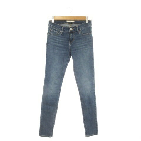 【中古】リーバイス Levi's 711SKINNY デニム ジーンズ 25 青 ブルー インディゴ 無地 スキニーフィット フルレングス /CK56 ■GY99 レディース 【ベクトル 古着】 260422