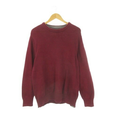 Knit Sweater - 【中古】エディーバウアー EDDIE BAUER ニット セーター アウトドア XL ワイン 赤 レッド コットン 長袖 /CK19 ■GY99 メンズ 【ベクトル 古着】 260501