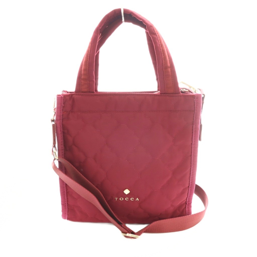 【中古】トッカ チェッカー クローバー キルト ミニ バッグ CHECKER CLOVER QUILTMINIBAG 2WAY ハンド ショルダー ボルドー /SS ■OS レディース 【ベクトル 古着】 260422