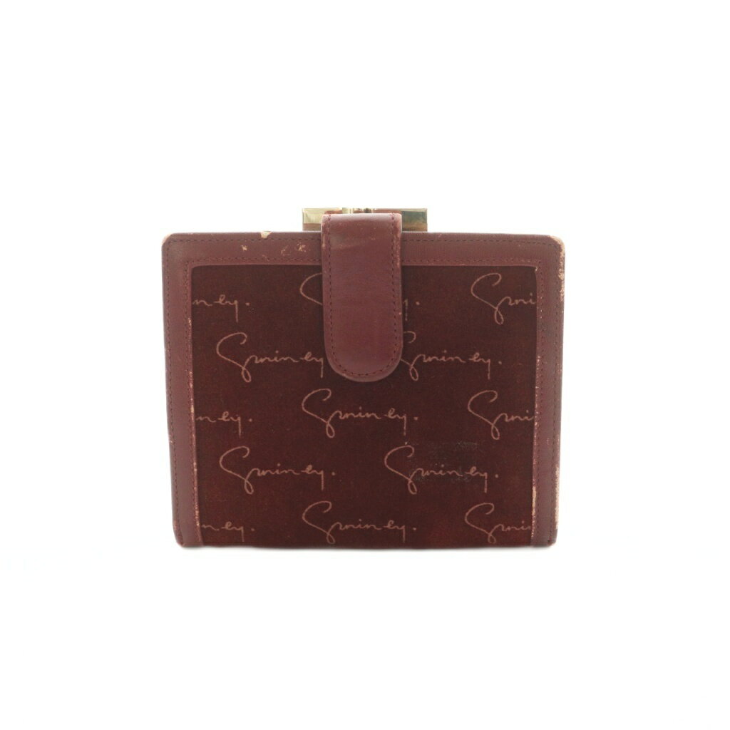 【中古】ジバンシィ GIVENCHY 二つ折り財布 小銭入れ スエード レザー 総柄 ワインレッド /MI ■GY11 レディース 【ベクトル 古着】 260423