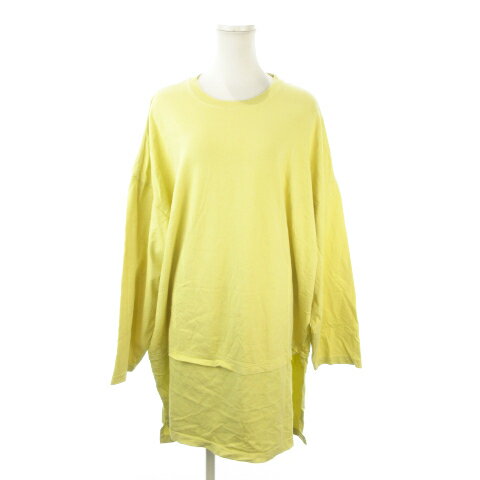 Tunics - 【中古】ヴォー VOO チュニック カットソー K 黄 イエロー 長袖 クルーネック 切替 /MN27 ■GY99 レディース 【ベクトル 古着】 260501