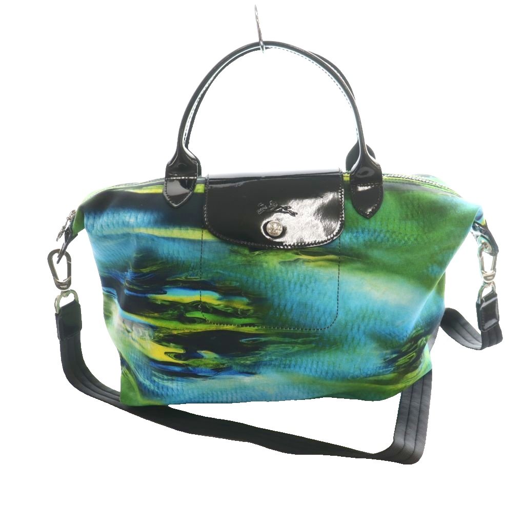 【中古】ロンシャン LONGCHAMP ル プリアージュ ネオ ファンタジー Le Pliage N o Fantaisie 2WAYバッグ ハンド ショルダー ライトブルー 緑 グリーン /SS ■OS ■GY18 レディース 【ベクトル 古着】 260427