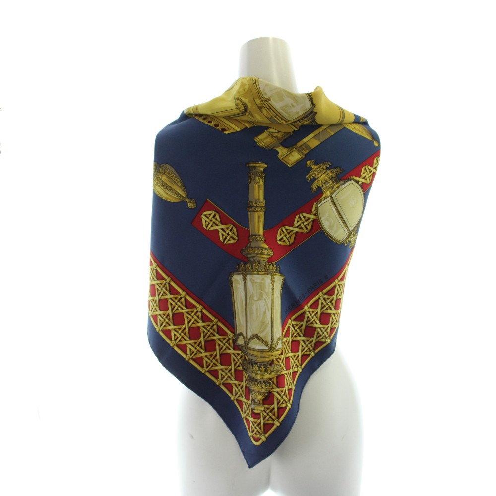 【中古】エルメス HERMES FEUX DE ROUTE カレ90 大判スカーフ ストール ロゴ 総柄 マルチカラー ■GY18 /MQ ■OH レディース 【ベクトル 古着】 260507 2