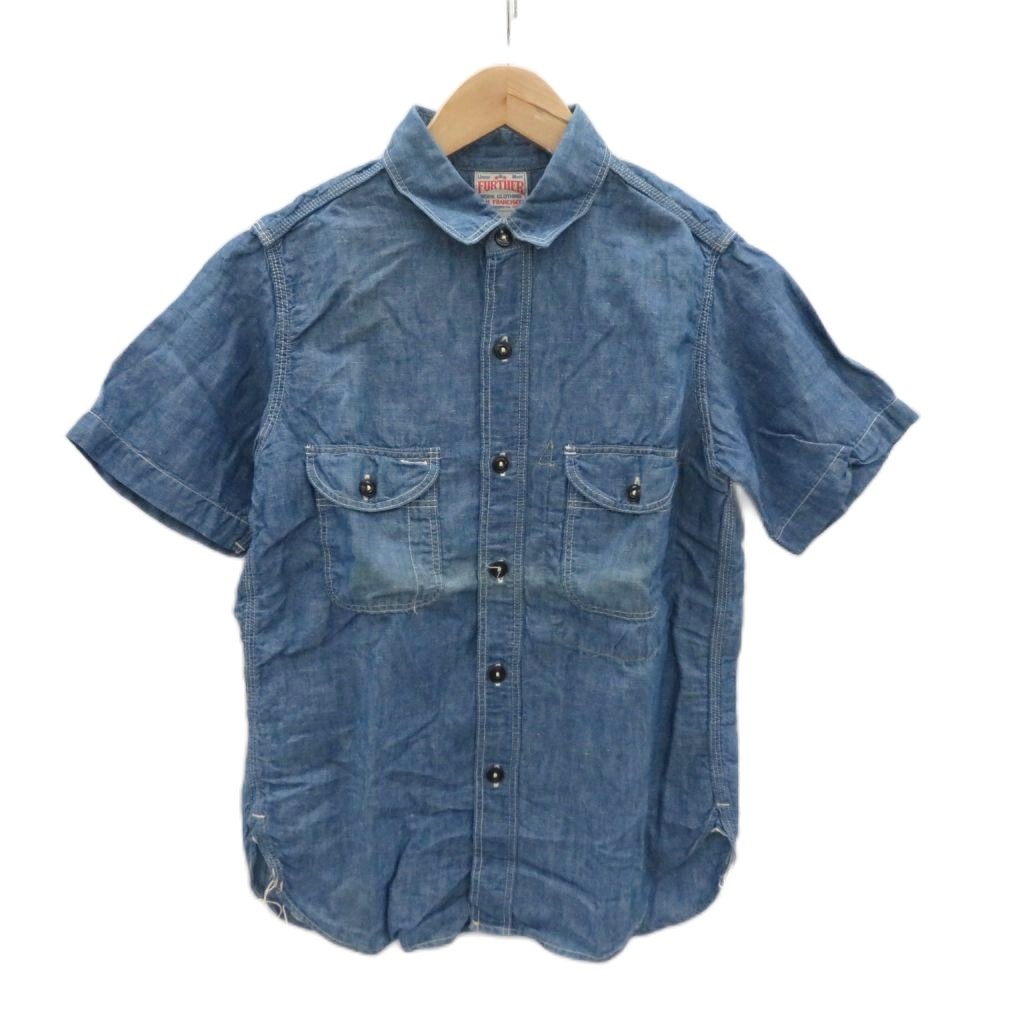 【中古】ブートレガーズ リユニオン BOOTLEGGERS REUNION ワークシャツ 半袖 青 ブルー 14 無地 /MA4 ■GY03 メンズ 【ベクトル 古着】 260528