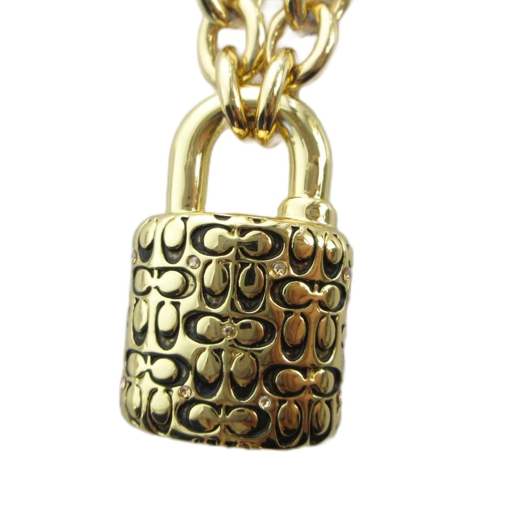 【中古】コーチ COACH ネックレス アクセサリー ペンダント シグネチャー ラインストーン カデナ ゴールド色 ■GY18 /MQ レディース 【ベクトル 古着】 260520