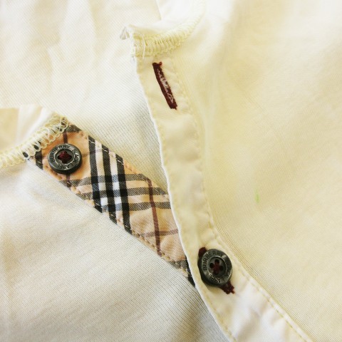 中古 バーバリーブラックレーベル BURBERRY BLACK LABEL Tシャツ 2 クリーム バンドカラー ホースロゴ刺繍 vectorpremium-19118406 ブランド古着ベクトルプレミアム店 サンプル画像3