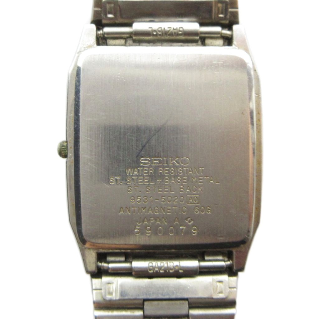 ブランド古着ベクトルプレミアム店の【中古】セイコー SEIKO 9531-5020 腕時計 ウォッチ クォーツ スクエア シルバー色 ■GY18 /MQ メンズ 【ベクトル 古着】 260704｜アングル2