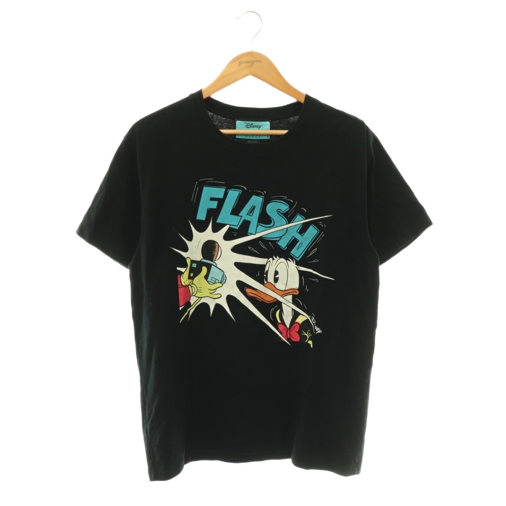 gucci///////////////\\\' - 【中古】グッチ GUCCI 548334 XJDAF Tシャツ カットソー 半袖 コットン XS 黒 ブラック /NR ■GY11 メンズ 【ベクトル 古着】 260616