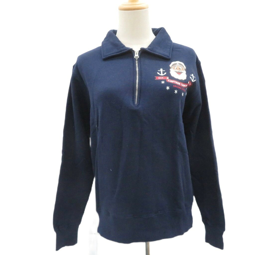 【中古】キャプテンサンタ CAPTAIN SANTA トレーナー スウェット JMD 紺 ハーフジップ ロゴ プリント /SY6 ■GY99 メンズ レディース 【ベクトル 古着】 260703ブランドキャプテンサンタ CAPTAIN SANTA表記サイズJMD(M)実寸サイズ肩幅：44cm　身幅：53cm　着丈：60cm　袖丈：58cm　　素材綿色紺仕様ハーフジップ 状態衿に白い汚れがありますが、その他に目立ったダメージはなく、問題なくご使用いただける商品です。 ※あくまでも中古品ですので掲載写真や記載内容をご確認いただき、ご理解の上ご購入ください。備考株式会社ジョイマークデザイン商品のお問い合わせの回答を休止しております。＊各商品ページの商品詳細等をご確認の上ご購入ください。【中古】キャプテンサンタ CAPTAIN SANTA トレーナー スウェット JMD 紺 ハーフジップ ロゴ プリント /SY6 ■GY99 メンズ レディース 【ベクトル 古着】 260703状態ランク　”AB”詳細については、下記および「状態ランクについて」ページをご覧ください。未使用・新品の商品ほぼ新品同様の商品使用感が少なく、かなり状態の良い商品使用感はあるが、傷や汚れの少ない商品使用感の他、傷や汚れが見られる商品かなり大きな傷みがある難あり商品※S〜CランクはUSED品となりますので、使用感をご理解の上でご入札下さい。状態ランクについてinformationブランドキャプテンサンタ CAPTAIN SANTA表記サイズJMD(M)実寸サイズ肩幅：44cm　身幅：53cm　着丈：60cm　袖丈：58cm　　素材綿色紺仕様ハーフジップ 状態衿に白い汚れがありますが、その他に目立ったダメージはなく、問題なくご使用いただける商品です。 ※あくまでも中古品ですので掲載写真や記載内容をご確認いただき、ご理解の上ご購入ください。備考株式会社ジョイマークデザイン商品のお問い合わせの回答を休止しております。＊各商品ページの商品詳細等をご確認の上ご購入ください。本商品は一点物です他サイトや店舗にて販売している商品です。多少のお時間差にて欠品になることもございます。予めご了承頂ますようお願い致します。ベクトル・サイズガイドはこちらこの商品と同じブランドの商品を見る
