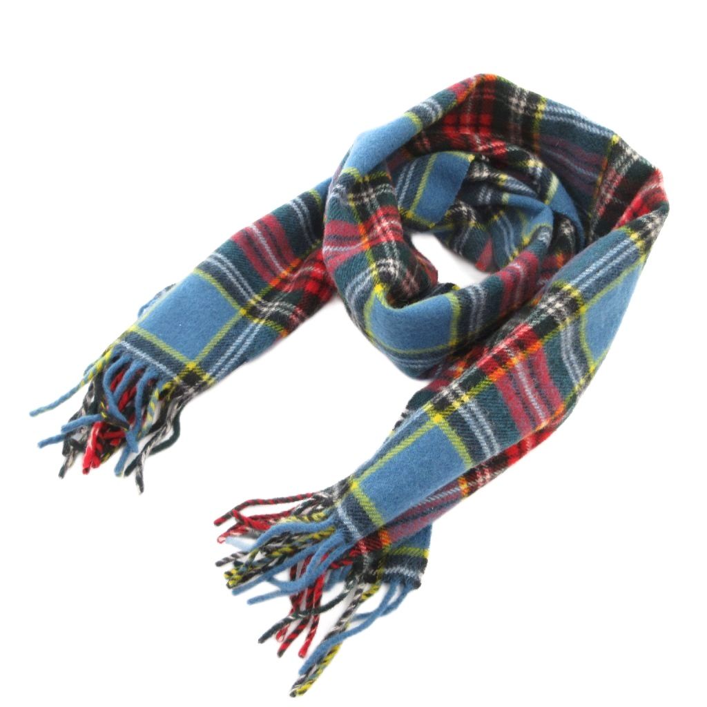 【中古】ハイランドツイード HIGHLAND TWEEDS 美品 マフラー フリンジ ウール チェック マルチカラー /MG ■GY73 レディース 【ベクトル 古着】 260722