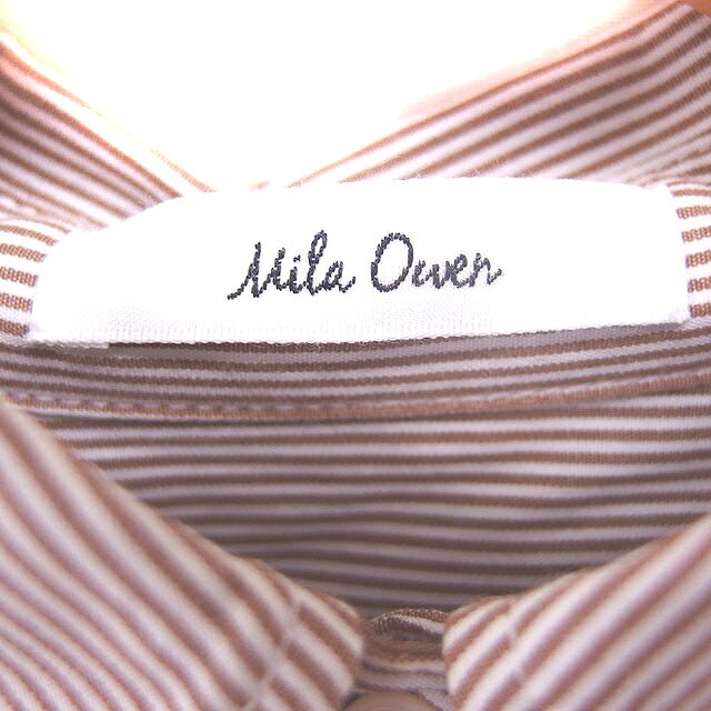 【中古】ミラオーウェン Mila Owen 09WFB241914 ブラウス 短丈 ボタンダウン ラウンドヘム ストライプ 長袖 ONE ベージュ 茶 /TT ■GY12 レディース 【ベクトル 古着】 260708 vectorpremium-19255497 ブランド古着ベクトルプレミアム店 サンプル画像3