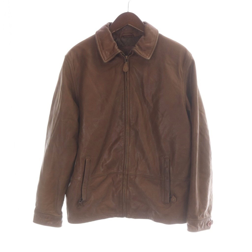 Dutti Sport Massimo Dutti レザージャケット 本革 M 茶 ブラウン 無地 長袖 襟付き 2824 /AP56 ■GY06 メンズ  260707