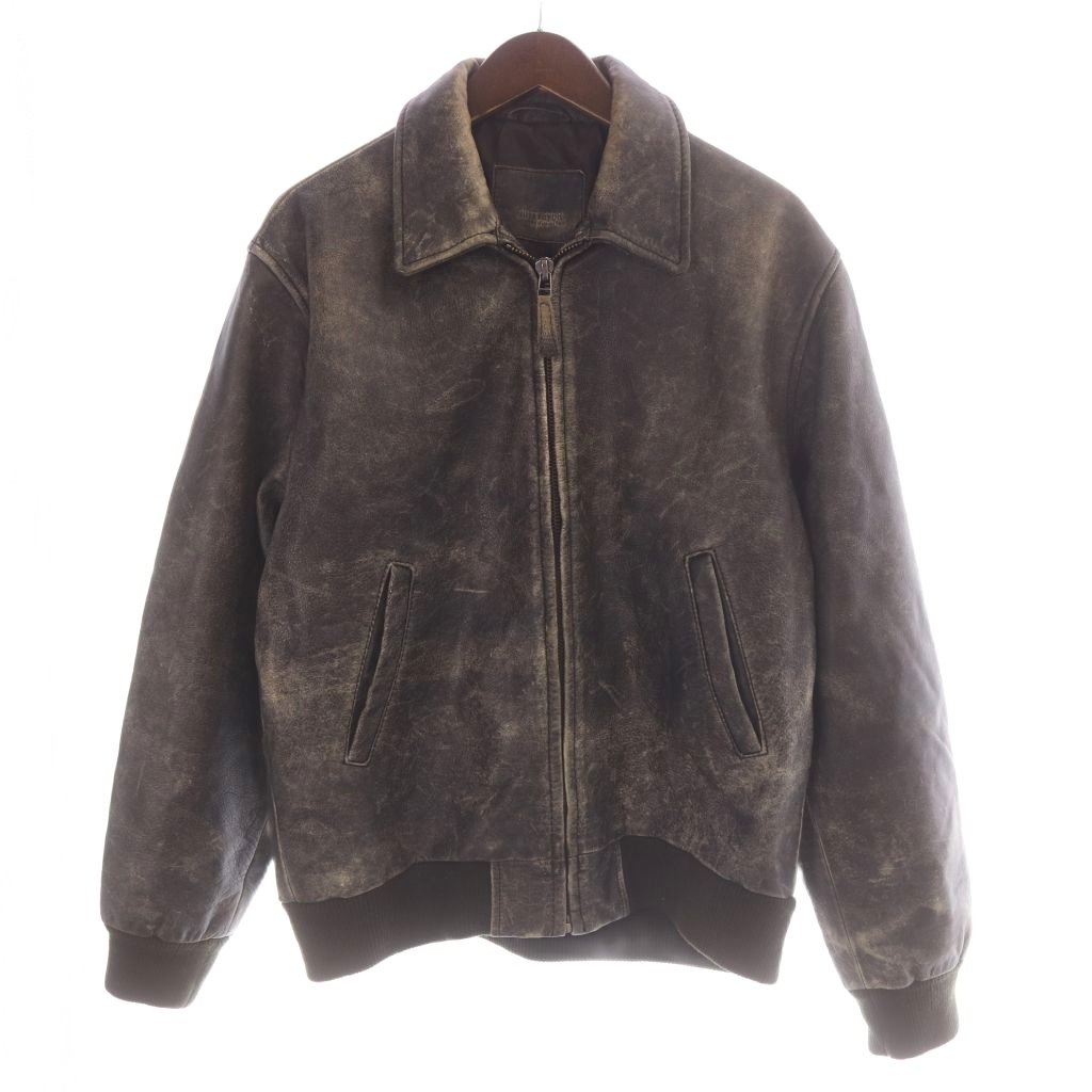 Dutti Sport Massimo Dutti レザージャケット 本革 L 黒 ブラック ジップアップ 長袖 襟付き 2819 /AP54 ■GY06 メンズ  260707