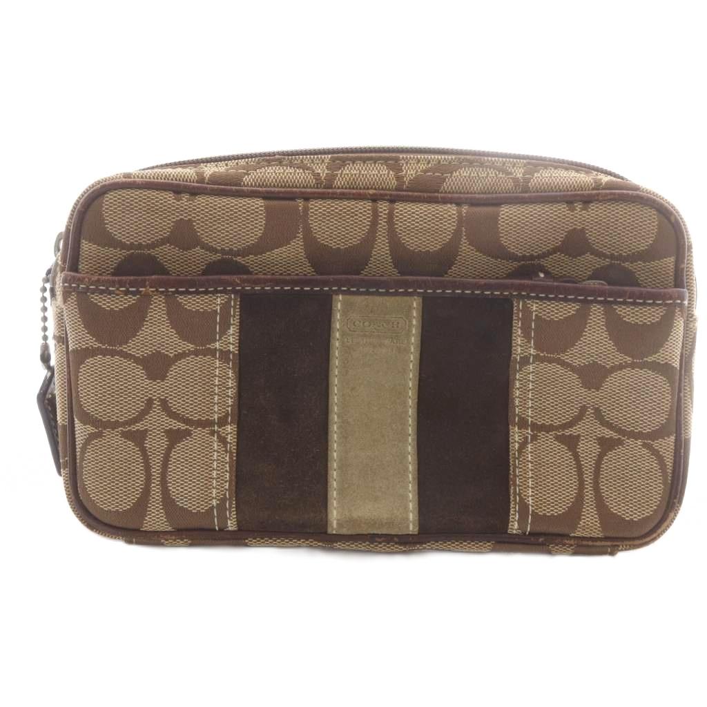 【中古】コーチ COACH ポーチ ベージュ 茶色 ブラウン /SR ■GY18 レディース 【ベクトル 古着】 260722