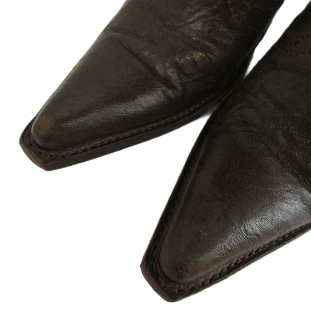 【中古】センドラ SENDRA ウエスタンブーツ ルーズ 山羊革 レザー ロング ポインテ...