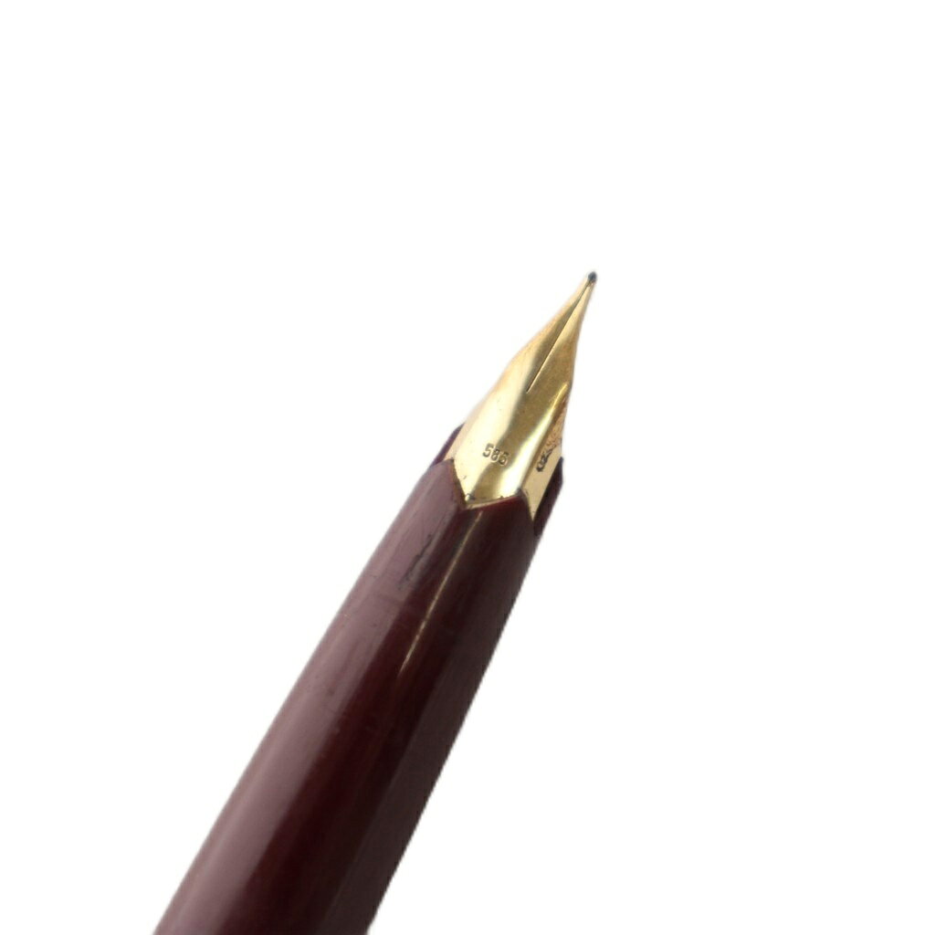 【中古】モンブラン MONT BLANC 万年筆 文房具 ロゴ 585 ボルドー ゴールドカラー ...