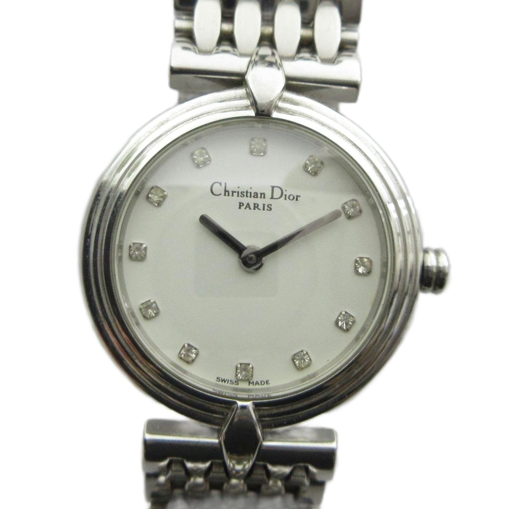 【中古】クリスチャンディオール Christian Dior ジャンク品 D68-100 腕時計 クォーツ ウォッチ ロゴ シルバー色 ■GY18 /MQ ■OH レディース 【ベクトル 古着】 260725