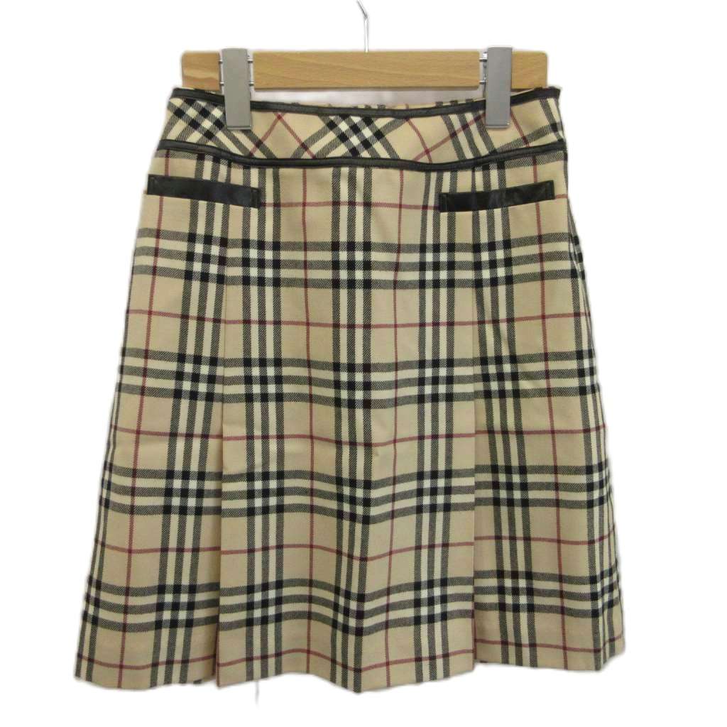 中古 バーバリー ロンドン BURBERRY LONDON プリーツスカート ウール ひざ丈 ノバチェック 160A ベージュ vectorpremium-19299870 ブランド古着ベクトルプレミアム店 サンプル画像2