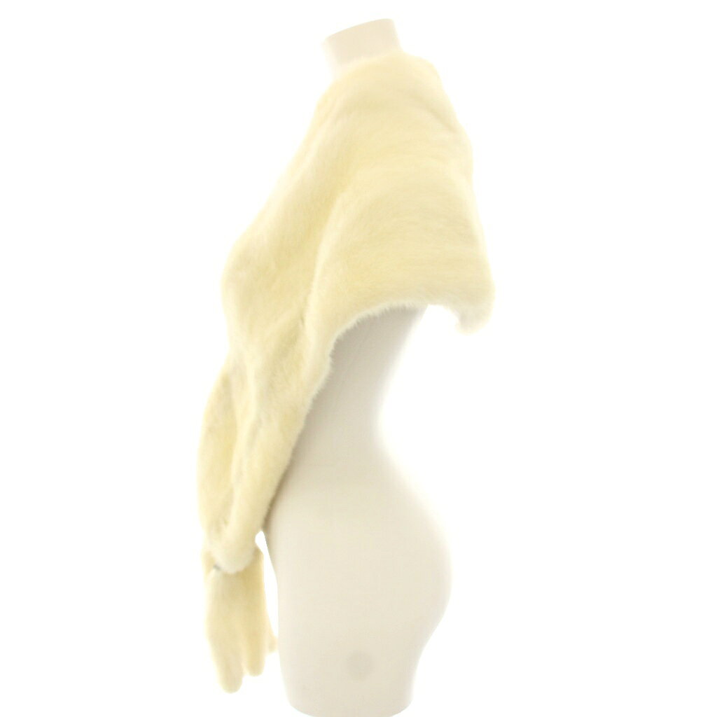 【中古】ノーブランド パールミンク ファー ティペット フリンジ 白 ホワイト /YT ...