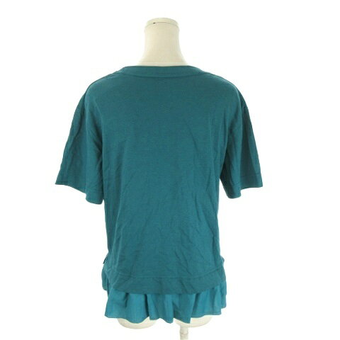 【中古】未使用品 ナノユニバース nano universe × ミュベールワーク MUVEIL WORK Anti Soaked 切替Tシャツ 36 ブルーグリーン ラウンドネック 半袖 フリル裾 /AO31 ■GY99 レディース 【ベクトル 古着】 260810 vectorpremium-19333996 ブランド古着ベクトルプレミアム店 サンプル画像2
