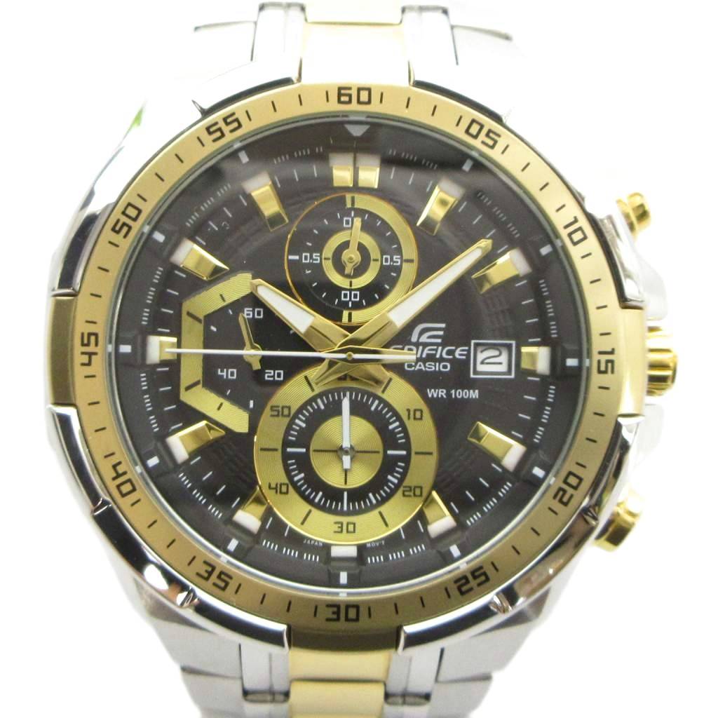 【中古】カシオ CASIO ジャンク品 EFR-539 EDIFICE 腕時計 クォーツ ウォッチ カレンダー付き デイト クロノグラフ 黒文字盤 シルバー色 ■GY18 /MQ メンズ 【ベクトル 古着】 260813