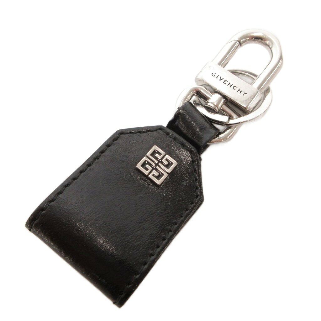 【中古】ジバンシィ GIVENCHY キーケース キーリング ロゴ レザー 黒 ブラック /FF ■GY18 メンズ 【ベクトル 古着】 260827