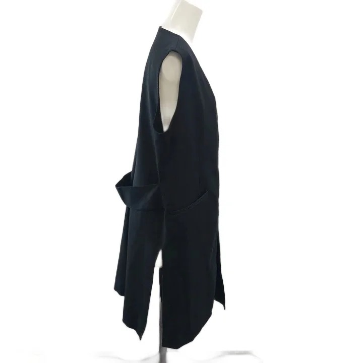 【中古】ミラオーウェン Mila Owen ロングベスト ノーボタン Vネック リネン混 0 黒 ブラック /RY ■GY74 レディース 【ベクトル 古着】 261014 vectorpremium-19497850 ブランド古着ベクトルプレミアム店 サンプル画像3