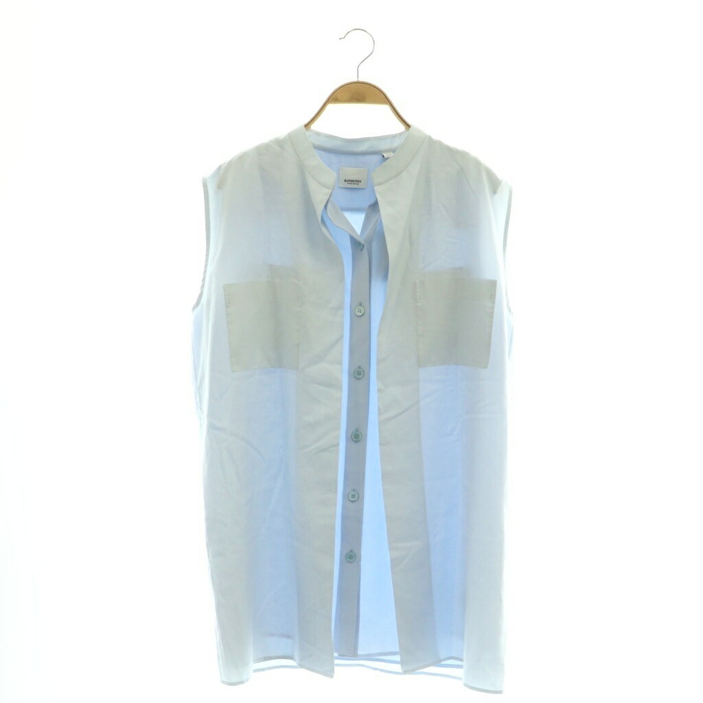 樂天商城 - 【中古】バーバリー ロンドン BURBERRY LONDON ENGLAND ブラウス シャツ ノースリーブ レイヤード UK8 ライトブルー ■GY19 /SY ■OS レディース 【ベクトル 古着】 260413