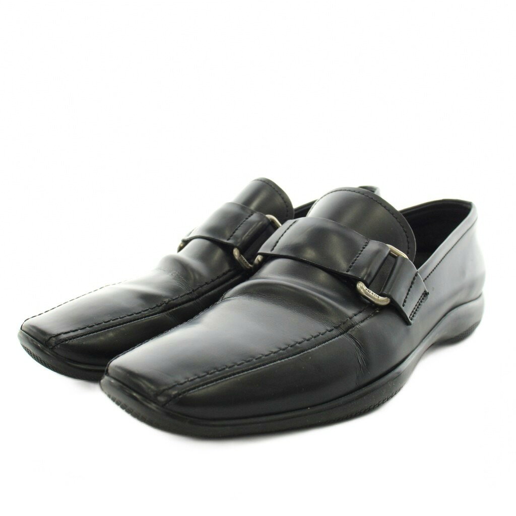 樂天商城 - 【中古】プラダ PRADA ビジネスシューズ レザー 8.5 黒 ブラック /AN5 ■GY11 メンズ 【ベクトル 古着】 260421