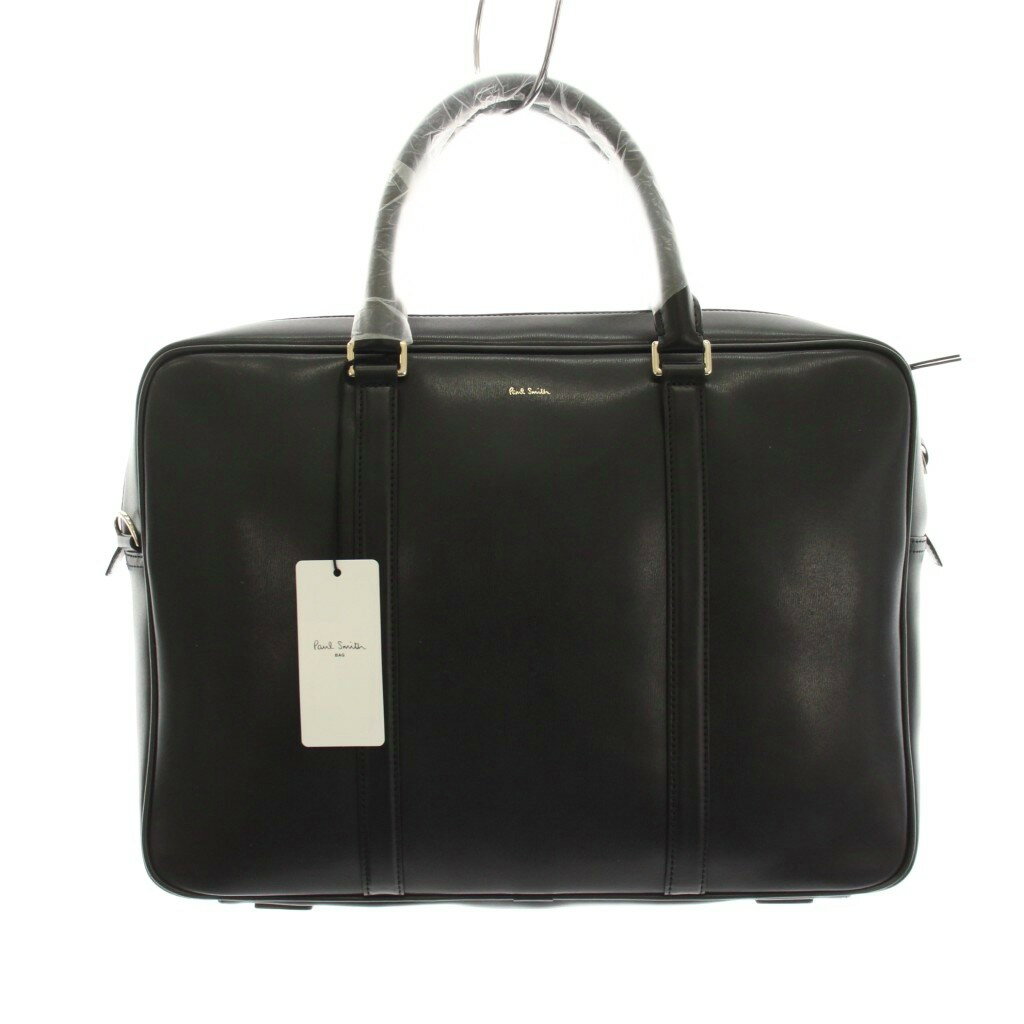 【中古】未使用品 ポールスミス PAUL SMITH ビジネスバッグ シティエンボス レザー ブリーフケース ショルダー 2WAY 黒 ブラック /YM ■GY18 【ベクトル 古着】 260421