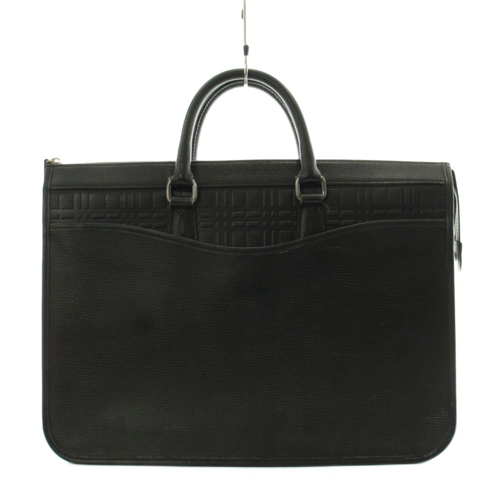 乐天商城 - 【中古】バーバリー BURBERRY ノバチェック ブリーフケース ビジネスバッグ ハンドバッグ ロゴ レザー 黒 ブラック /AN24 ■GY メンズ 【ベクトル 古着】 260427