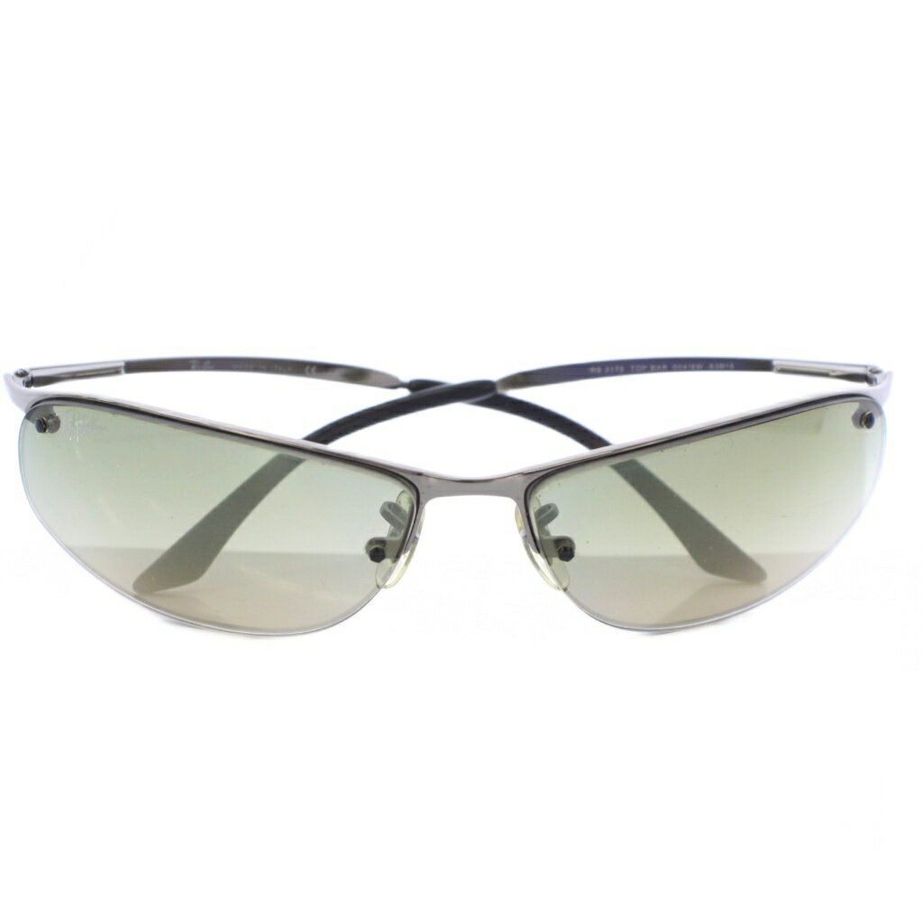 【中古】レイバン RAY BAN サングラス ハーフリム ロゴ 63□15 緑 グリーン 黒 ブラック RB3179 /TK ■GY11 メンズ 【ベクトル 古着】 260424