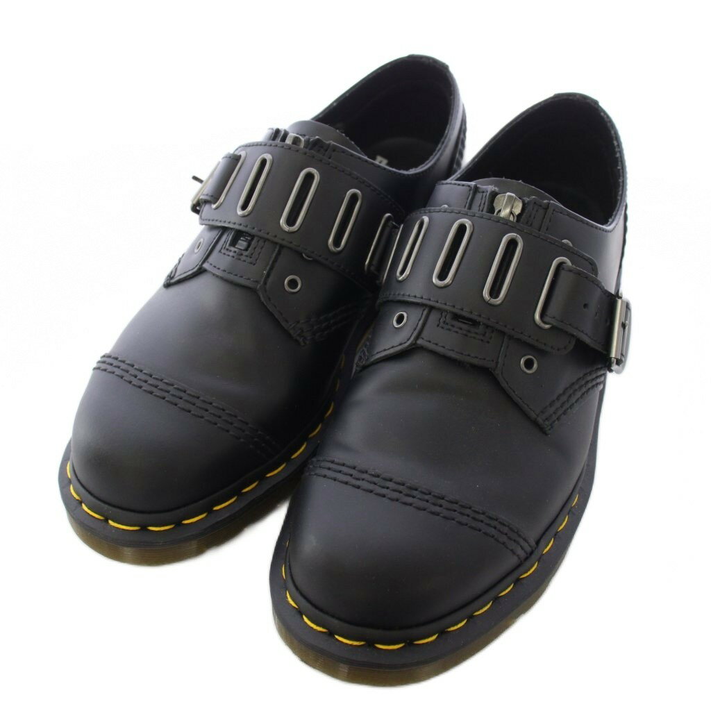 【中古】ドクターマーチン DR.MARTENS QUYNN LOW BUCKLE SHOE レザーシューズ 4ホール ベルト UK8 黒 ブラック 1461 /TK ■GY11 メンズ 【ベクトル 古着】 260424