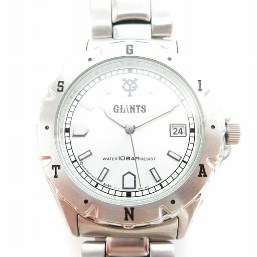 【中古】セイコー SEIKO ALBA 腕時計 自動巻き GIANTSモデル アナログ カレンダー付き ステンレス 裏スケ 銀色 YT57-0020 /UO メンズ 【ベクトル 古着】 250625 【中古】セイコー SEIKO ALBA 腕時計 自動巻き GIANTSモデル アナログ カレンダー付き ステンレス 裏スケ 銀色 YT57-0020 /UO メンズ 【ベクトル 古着】 250625